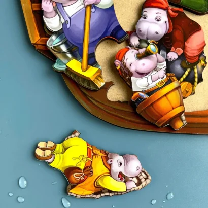 Дерев'яний пазл-вкладиш "Бегемотики-пірати" Ubumblebees (ПСД083) PSD083, 13 бегемотиків