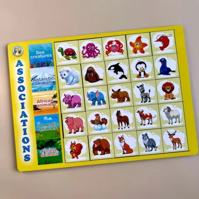 Дерев'яний пазл-вкладиш "Асоціації - види тварин" Ubumblebees (ПСД133) PSD133, 25 плашок 