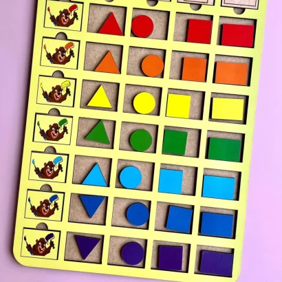 Дерев'яний пазл-вкладиш "Бобри-маляри &ndash; 2" Ubumblebees (ПСД104) PSD104 геометричні фігури