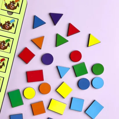 Дерев'яний пазл-вкладиш "Бобри-маляри &ndash; 2" Ubumblebees (ПСД104) PSD104 геометричні фігури