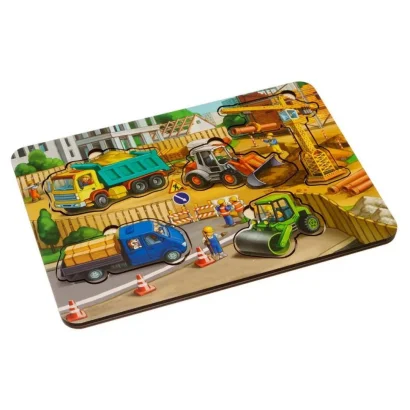 Дерев'яний пазл-вкладиш &quot;Будівництво - 3&quot; Ubumblebees (ПСД147) PSD147 маленький