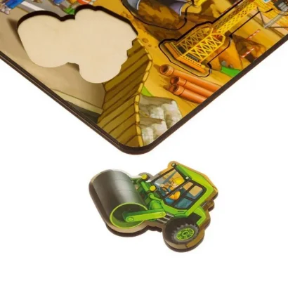 Дерев'яний пазл-вкладиш &quot;Будівництво - 3&quot; Ubumblebees (ПСД147) PSD147 маленький