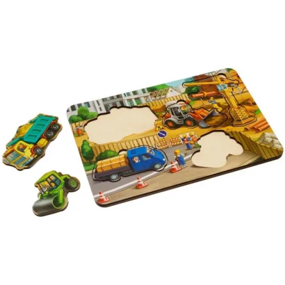 Дерев'яний пазл-вкладиш &quot;Будівництво - 3&quot; Ubumblebees (ПСД147) PSD147 маленький