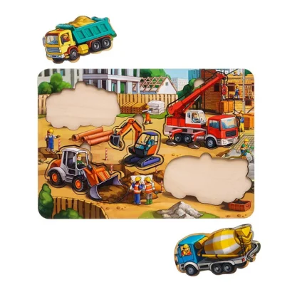 Дерев'яний пазл-вкладиш &quot;Будівництво - 4&quot; Ubumblebees (ПСД146) PSD146 маленький