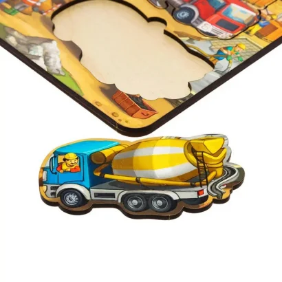 Дерев'яний пазл-вкладиш &quot;Будівництво - 4&quot; Ubumblebees (ПСД146) PSD146 маленький