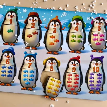 Дерев'яний пазл-вкладиш "Пінгвінчики" Ubumblebees (ПСД164) PSD164 рахунок