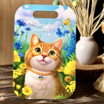 Дерев'яна сувенірна дошка &quot;Рудий котик&quot; Ubumblebees (ПСФ154) PSF154 прямокутна