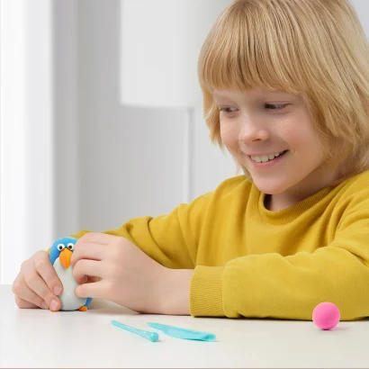 Набір пластиліну, що самостійно твердіє, ЛІПАКА &ndash; ПТАХИ: ПІНГВІН, ПАВИЧ, ТУКАН