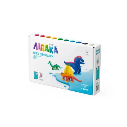 Набір пластиліну, що самостійно твердіє, ЛІПАКА - МЕГА ДИНОЗАВРИ: ДИМЕТРОДОН, АЛОЗАВР, ЛАГОЗУХ