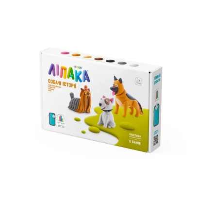 Набір пластиліну, що самостійно твердіє, ЛІПАКА – СОБАЧІ ІСТОРІЇ: ЙОРК, БУЛЬТЕР'ЄР, ВІВЧАРКА