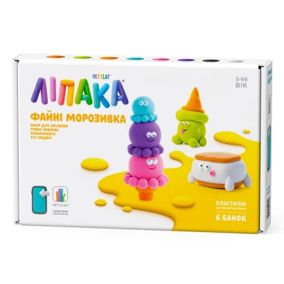 Набір пластиліну, що твердіє, ЛІПАКА &ndash; ФАЙНІ МОРОЗИВКА: КУЛЬКОНАВТИ, ЄТІ СЕНДВІЧ, РІЖОК КУВИРОК