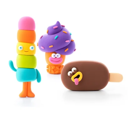 Набір пластиліну, що твердіє, ЛІПАКА &ndash; ФАЙНІ МОРОЗИВКА: ТЕПЛЬОДИК, ТОРНАДИК, ЧОКО БРО