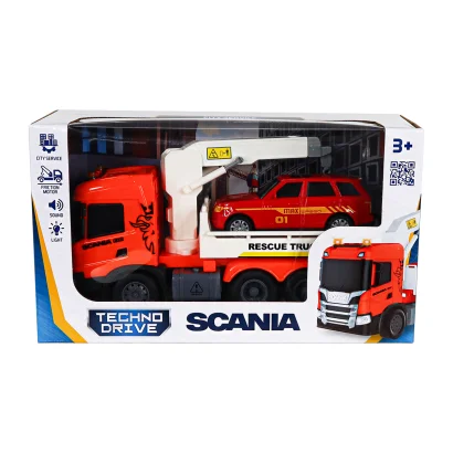 Ігровий набір серії "Big Truck" &ndash; ЕВАКУАТОР SCANIA З МАШИНОЮ (світло, звук)