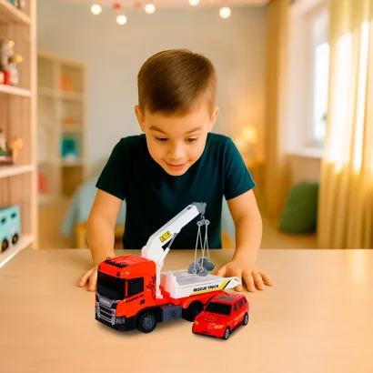 Ігровий набір серії "Big Truck" &ndash; ЕВАКУАТОР SCANIA З МАШИНОЮ (світло, звук)