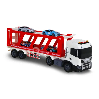 Ігровий набір серії "Large Truck" &ndash; АВТОПЕРЕВІЗНИК SCANIA (автоперевізник, 4 машини, світло, звук)