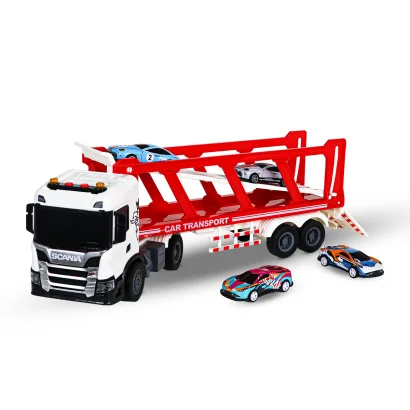 Ігровий набір серії "Large Truck" &ndash; АВТОПЕРЕВІЗНИК SCANIA (автоперевізник, 4 машини, світло, звук)