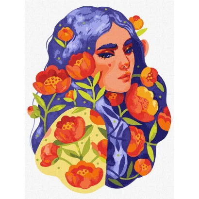 Картина&nbsp;за&nbsp;номерами "Синьоока&nbsp;весна" &copy;lesya_nedzelska_art Ідейка&nbsp;KHO2661 30х40 см