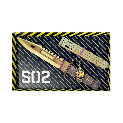 Набір ножів сувенірних дерев'яних SO-2 "МЕТЕЛЬ LEGASY &amp; M-9 BAYONET GOLD" SO2-2-B