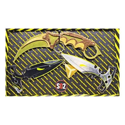 Набір сувенірних ножів дерев'яних SO-2 "КЕРАМБІТ GOLD &amp; HARMONY daggers" SO2-10-B