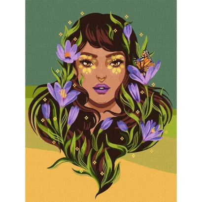 Картина за номерами &quot;Весняна красуня&quot; ©pollypop92 Ідейка KHO2562 30х40 см