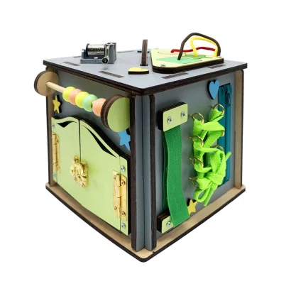 Розвиваюча іграшка Бізикуб Temple Group TG158746 15х15х15 см Сірий