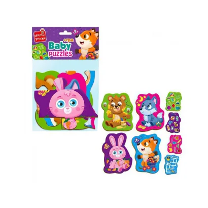 Пазли максі з грою Малюк Зможе &laquo;Лісові звірі&raquo; Vladi Toys VT1722-22 Укр