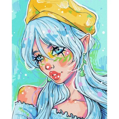 Картина за номерами &quot;Блакитноока модниця&quot; ©nila_art_art  KHO2547 40х50 см Ідейка