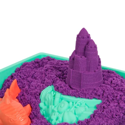 Набір піску для дитячої творчості - KINETIC SAND V2 ЗАМОК З ПІСКУ (фіолетовий, 454 g, аксес.)