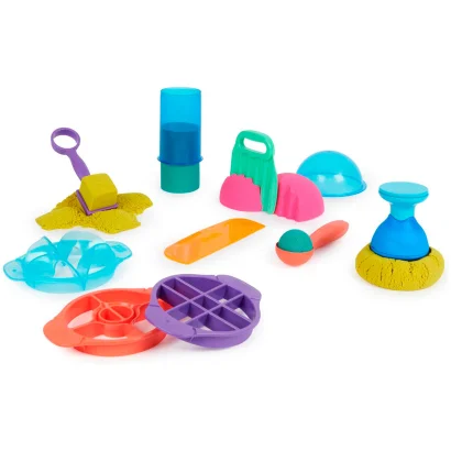 Набір піску для дитячої творчості - KINETIC SAND КОЛЬОРОВІ ПРИГОДИ (3 кольори, 907 g, аксес.)