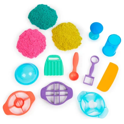 Набір піску для дитячої творчості - KINETIC SAND КОЛЬОРОВІ ПРИГОДИ (3 кольори, 907 g, аксес.)