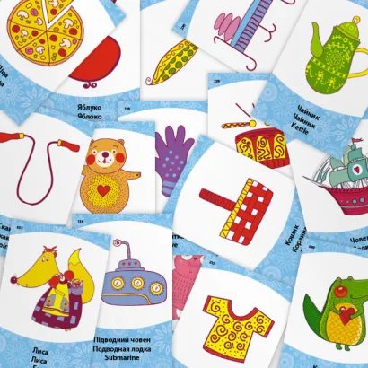 Настільна гра Поясни слово. Що до чого? Arial 911289 укр. мовою