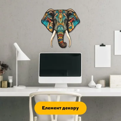 Пазл дерев'яний Таємничий Слон, А5, Картонна коробка