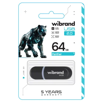 Флеш-накопичувач Wibrand USB 2.0 Panther 64Gb Black