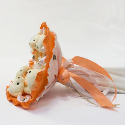 Букет з іграшок Ведмедики помаранчевий 5345IT з 5ю іграшками