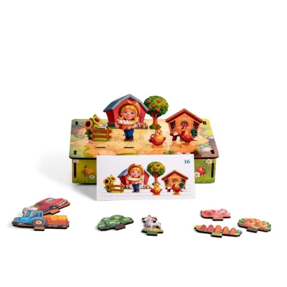 Настільна розвиваюча гра &quot;Панорама: ферма&quot; Ubumblebees (ПСФ130) PSF130 з картками