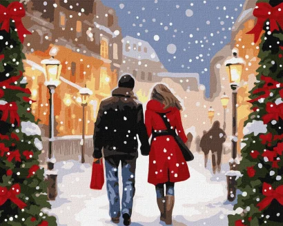 Картина за номерами "Різдвяна атмосфера" &copy;art_selena_ua Ідейка KHO8350 40х50 см