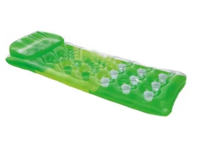 Надувний матрац для плавання Кольоровий склянки Intex 58890 з подушкою  Зелений