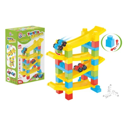 Дитячий конструктор "Закручені гонки" 9581TXK з машинками