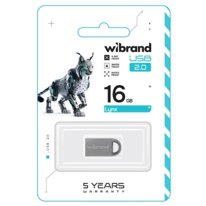 Флеш-накопичувач Wibrand USB 2.0 Lynx 16Gb Silver