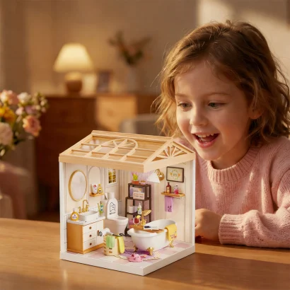 Конструктор-румбокс MINI HOUSE серії "Інтер'єр" &ndash; ВАННА КІМНАТА (світло)