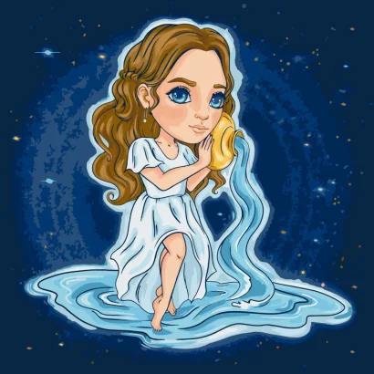 Картина за номерами "Знаки зодіаку. Водолій" &copy;VIKTORIA.GRO.ART 10086-AC 40х40 см