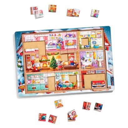 Пазл дитячий дерев'яний &quot;Котячий будинок&quot; (ПСД249) PSD249, 176 елементів