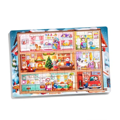 Пазл дитячий дерев'яний &quot;Котячий будинок&quot; (ПСД249) PSD249, 176 елементів