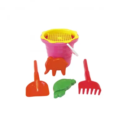 Пісочний&nbsp;набір&nbsp;"Великий"&nbsp;Mtoys S0004 лопатка, граблі та дві пасочки Рожевий