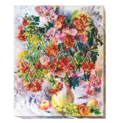 Набір для вишивання бісером "Хризантеми" AB-490 31х38 см