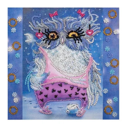 Набір для вишивання бісером &quot;Сова з будильником&quot; AM-102 15х15 см
