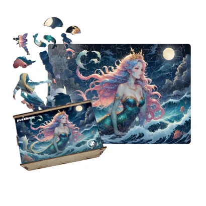 Пазл дерев'яний Аніме Морська Чарівниця, А5, Картонна коробка