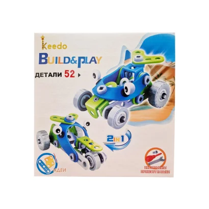 Конструктор Build&amp;Play 2 в 1 "Гоночні машини" HANYE J-7726, 52 елементи