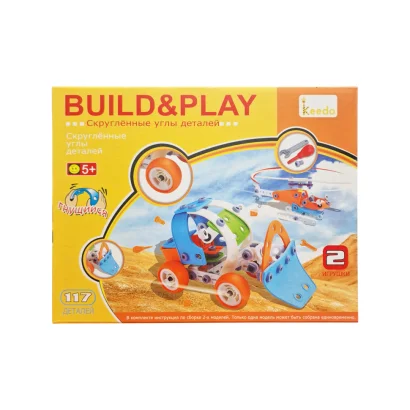 Конструктор дитячий Build&amp;Play &quot;Бульдозер + Вертоліт&quot; HANYE J-101B, 117 елемента