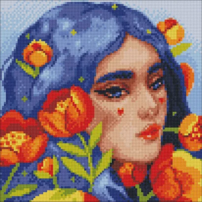 Алмазна мозаїка без підрамника &quot;Синьоока весна&quot; AMC7686 30х30см